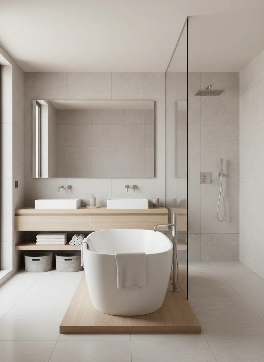Pırıl pırıl modern banyo